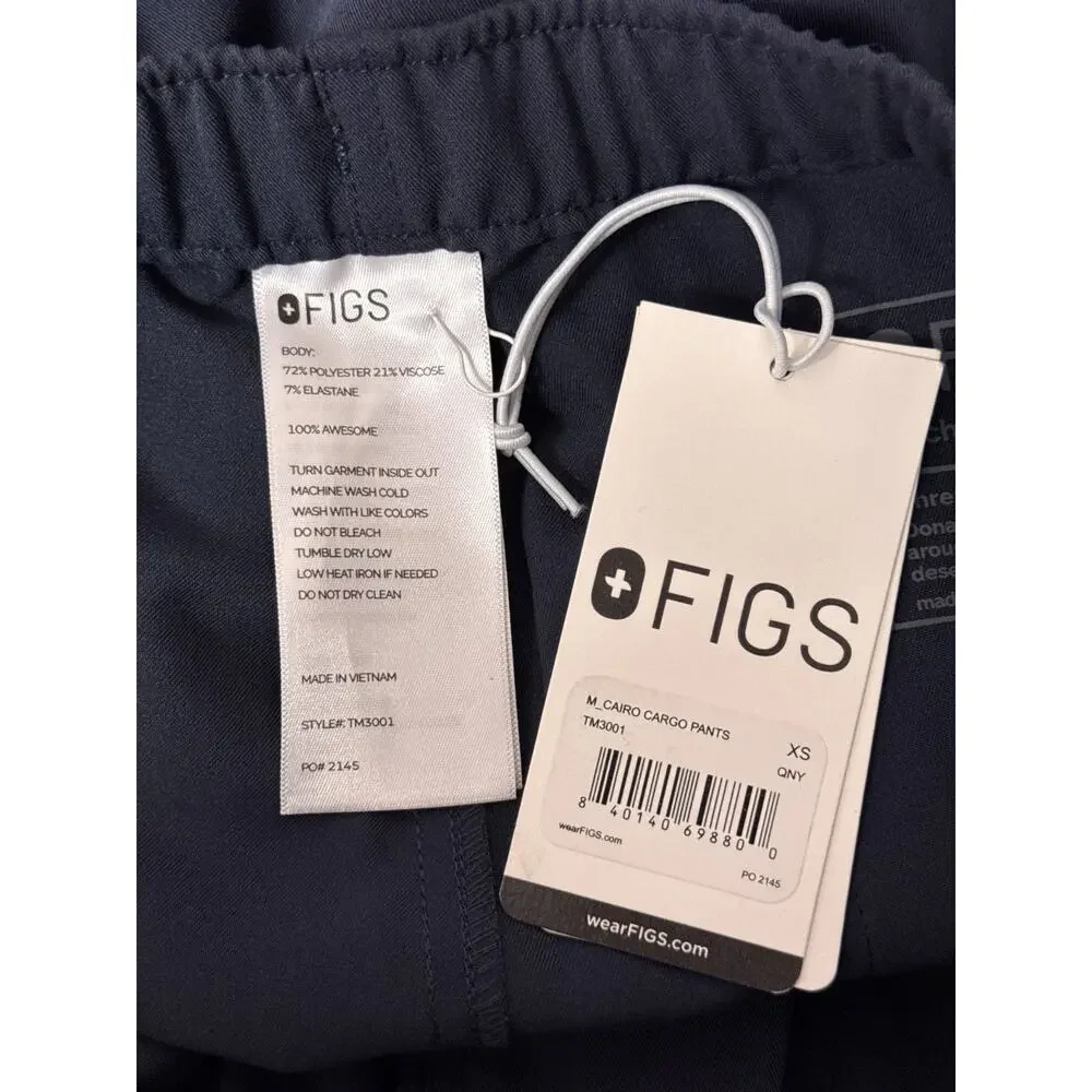 New Figs XS Pants Mens Ciaro Cargo Scrubs In Navy Blue
